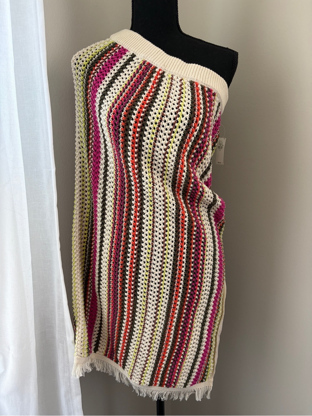 NWT Convertible Knit Mini Dress/1 Shoulder Dress/Swim Cover Skirt size M